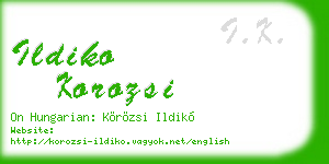 ildiko korozsi business card